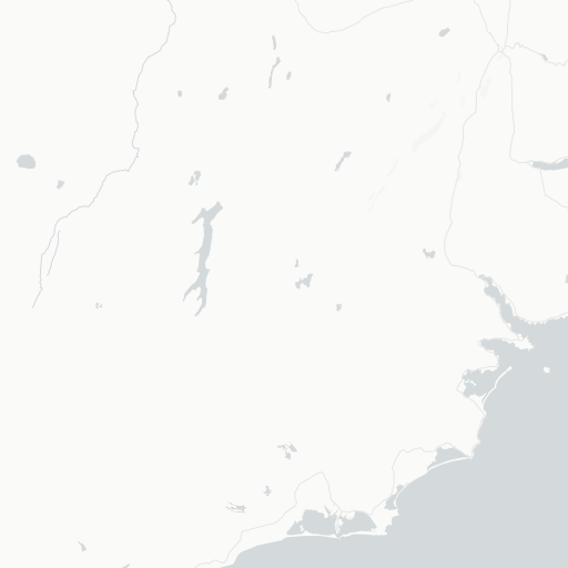 Map centered on The Eastfjords, campsite by campsite